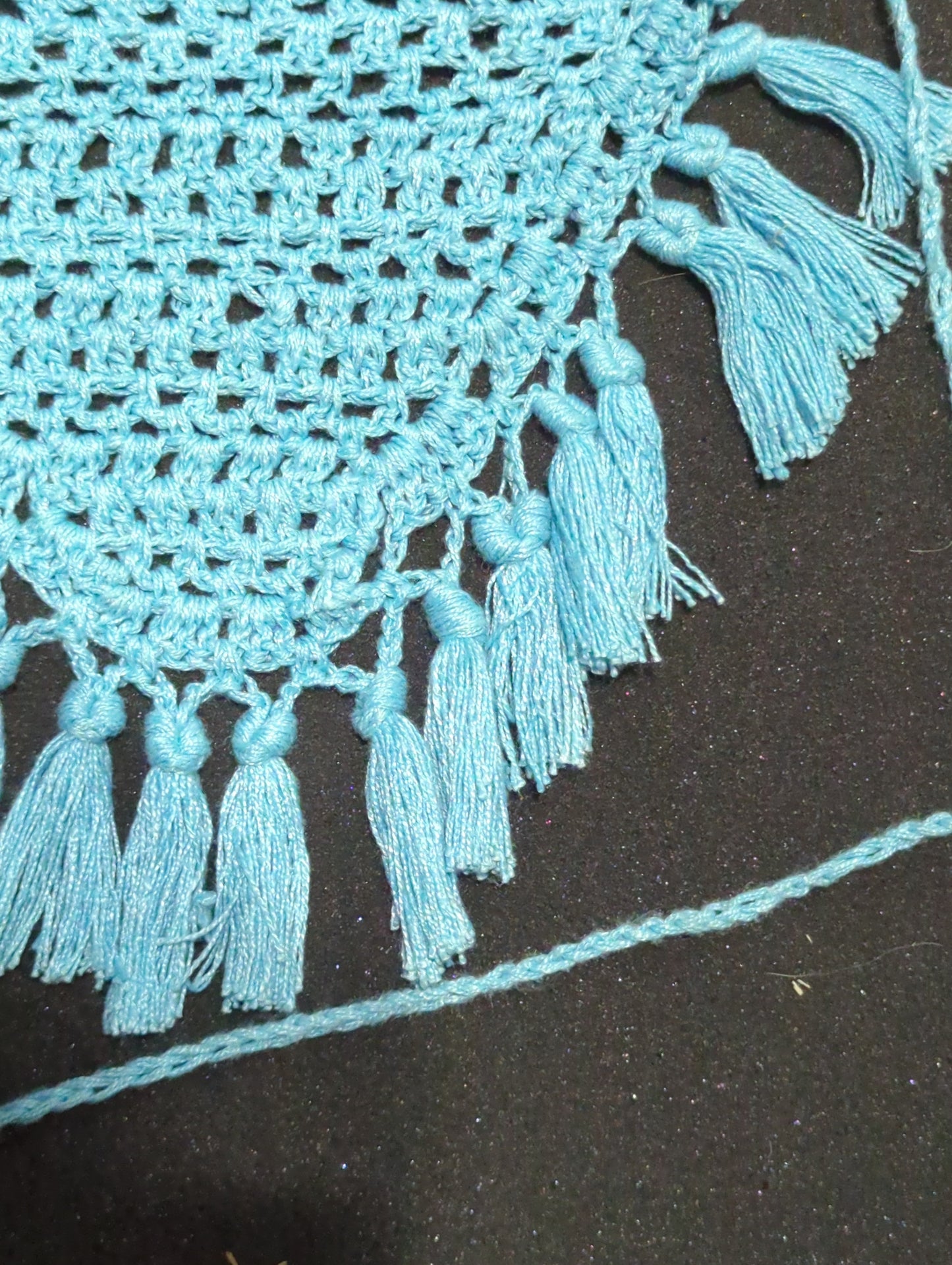 Light Blue Crochet Fly Bonnet