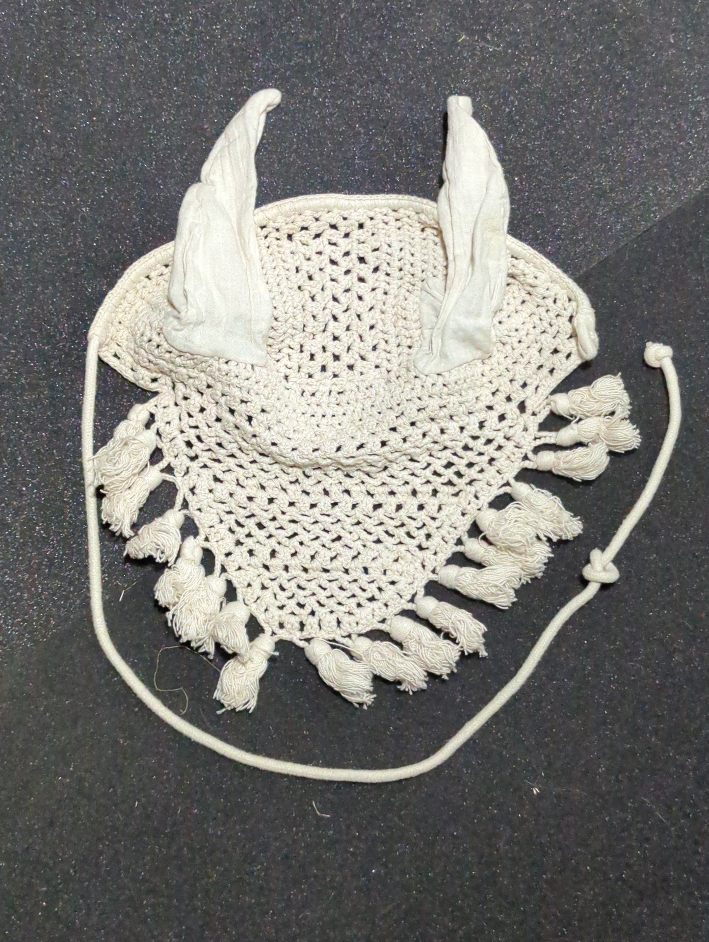 Crochet White Fly Bonnet