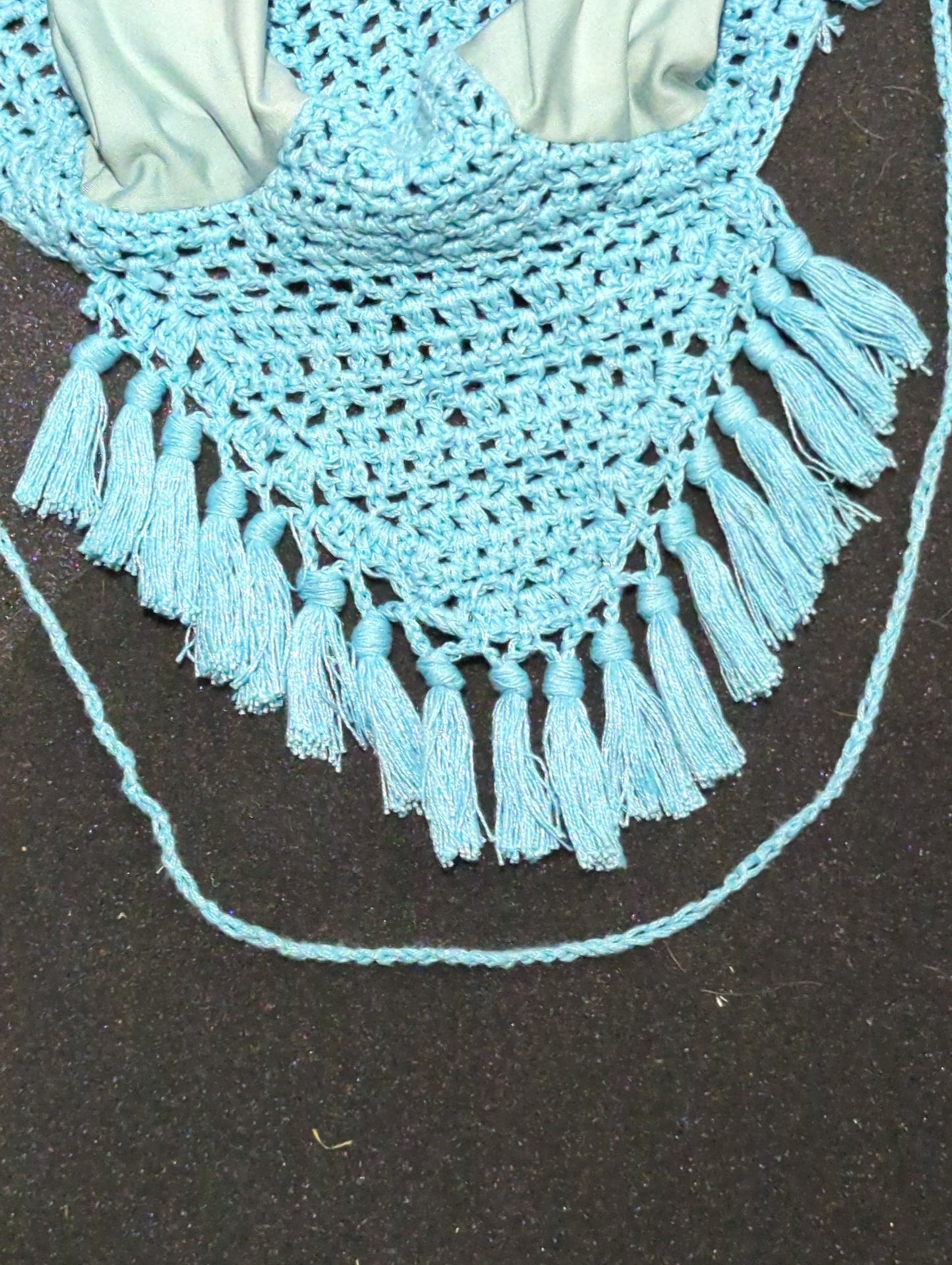 Light Blue Crochet Fly Bonnet