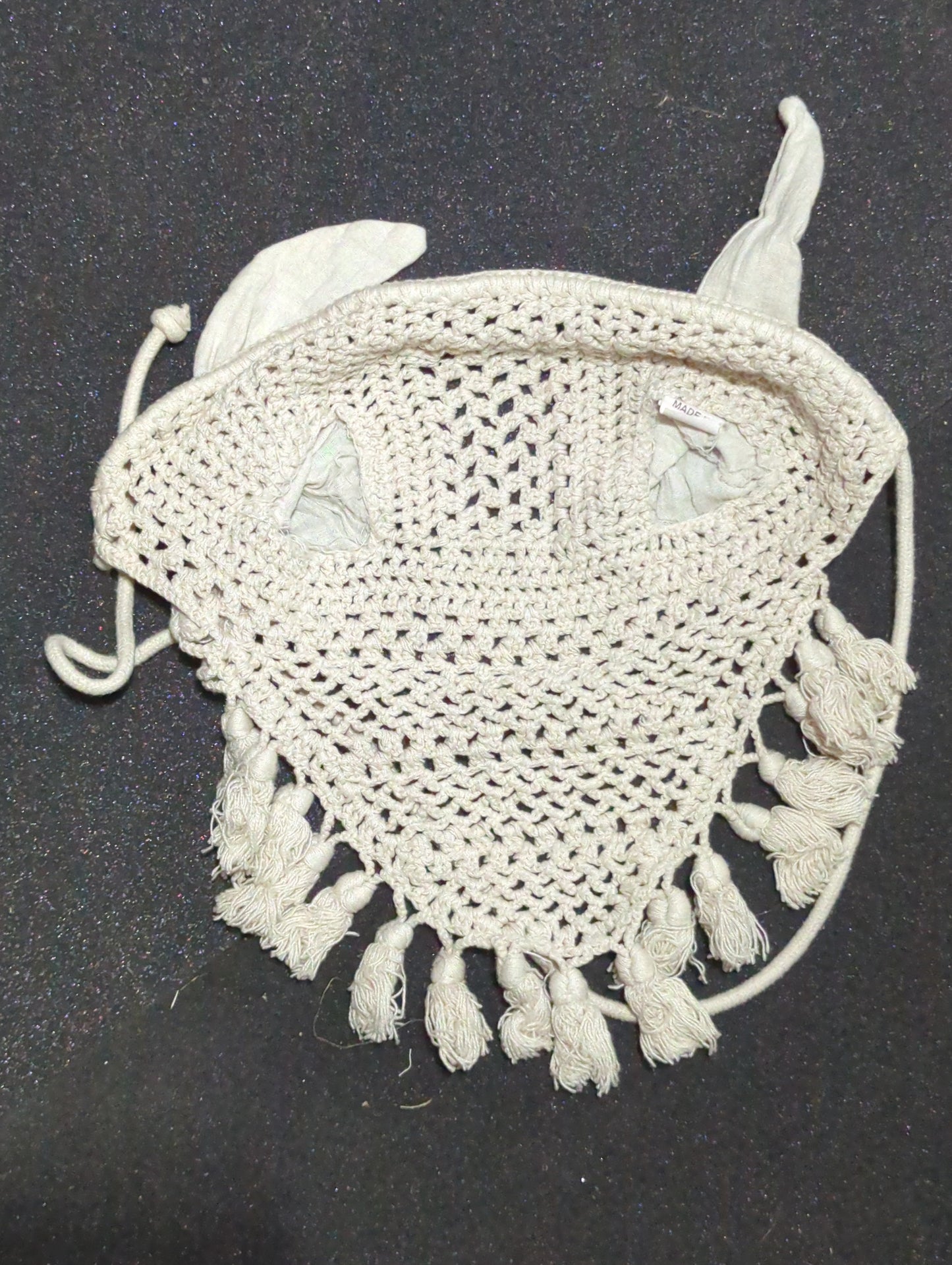 Crochet White Fly Bonnet